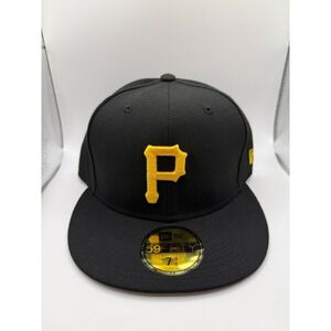 New Era 59FIFTY Pittsburgh Pirates Fitted Hat Black/Yellow Size 7 3/8
